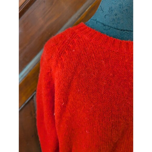 Vintage The Fox Collection Red Wool Blend Sweater XL Wool Crew Neck Knit Pullove - Picture 2 of 4